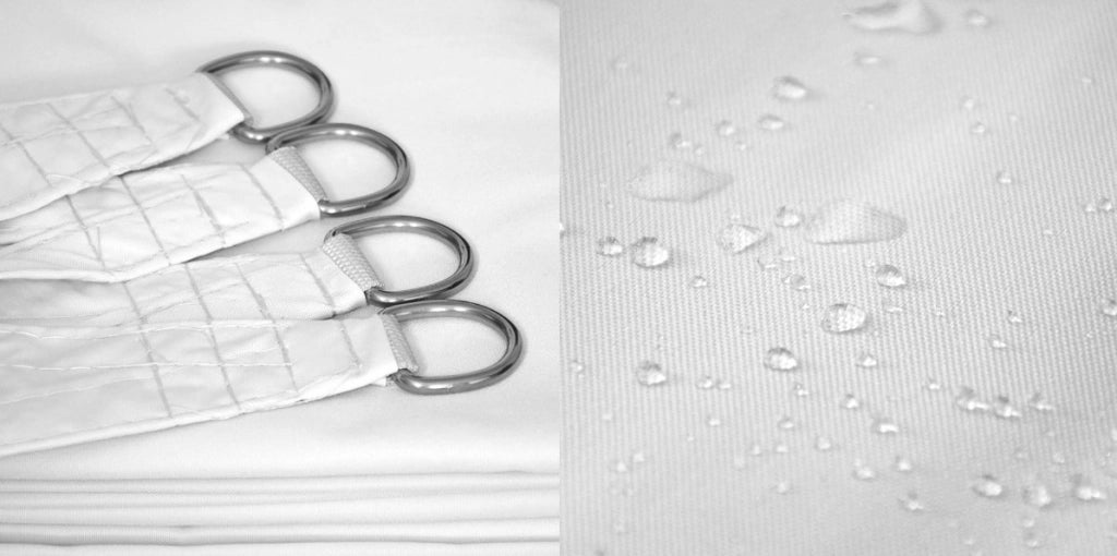 AIO FACTORY 5x5 m Vela Ombreggiante Impermeabile Nylon Bianco Ombra da Giardino