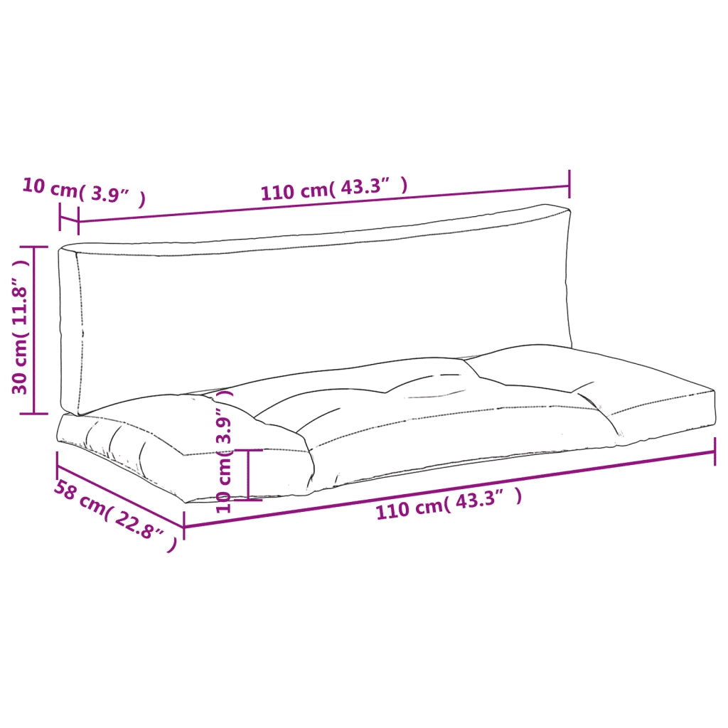 Cuscini per Pallet 2 pz Verdi in Tessuto 360927