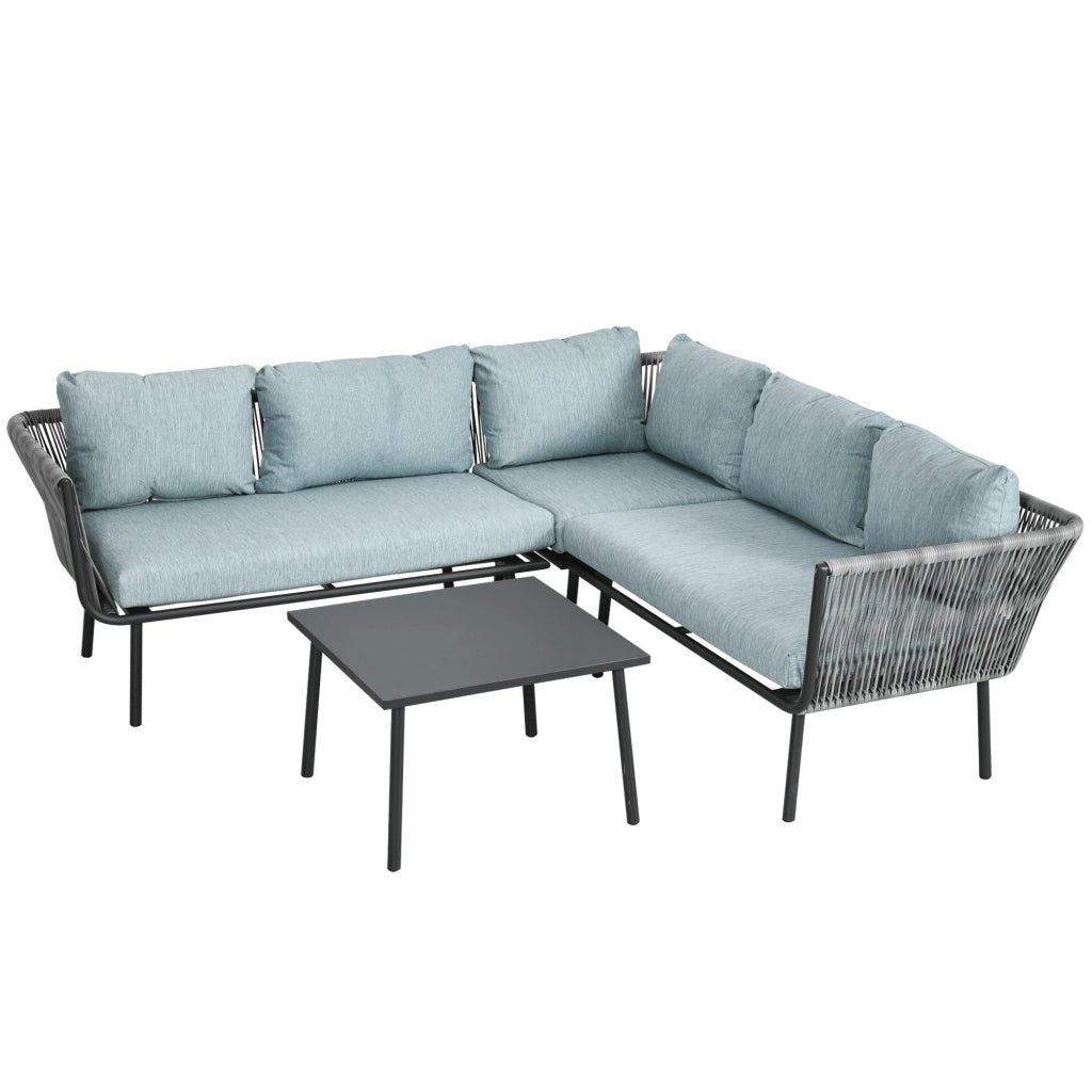 Set Giardino Polyrattan 4 Posti con Cuscini ¨C Minimal ¨C Grigio