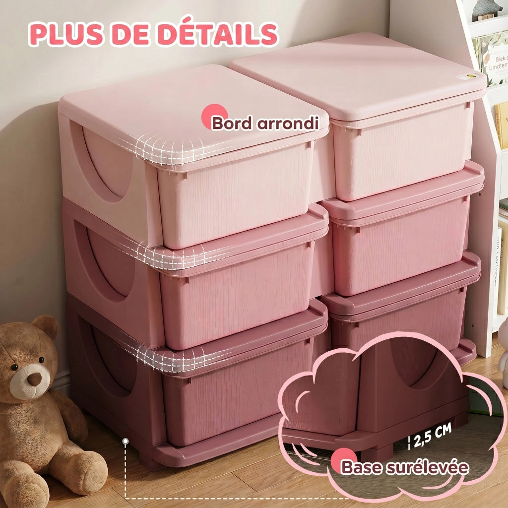 Cassettiera Bambini 3 Cassetti ¨C Xylo ¨C Rosa