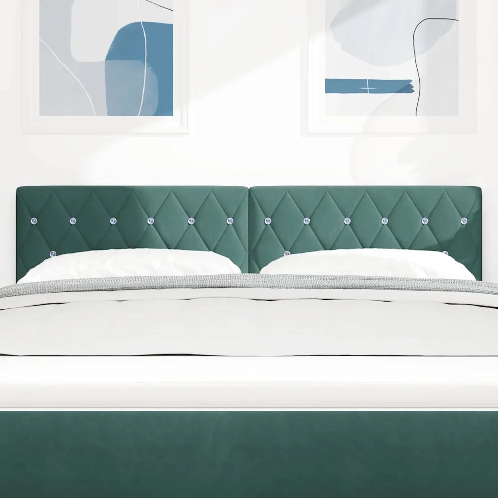 Testiera | Testata LED con strisce LED Verde Scuro 144 cm Velluto