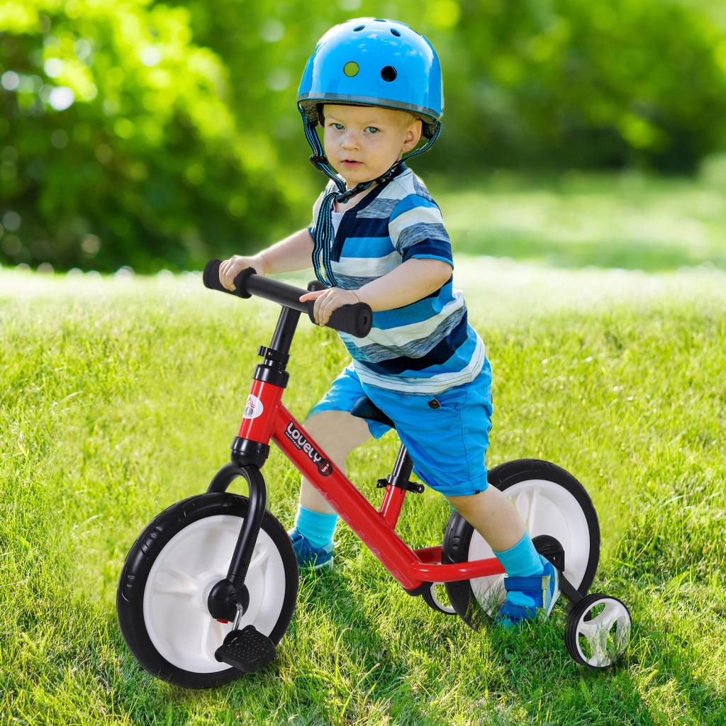 Bicicletta Equilibrio Bambini 2-5 Anni ¨C Xylo ¨C con Ruote Stabilizzatrici e Pedali, Rosso
