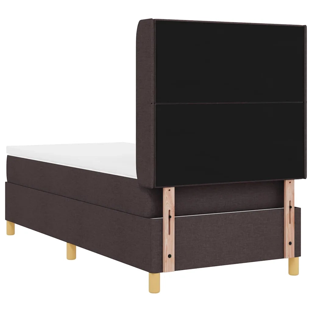 Letto a molle con strisce LED Marrone 90 x 190 cm Tessuto 3343668