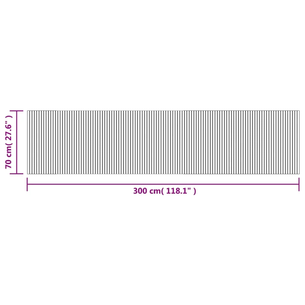 Tappeto Rettangolare Nero 70x300 cm in Bambù 376750