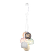 Lampadario Art Déco bianco opaco 6xE14 CASES Italux