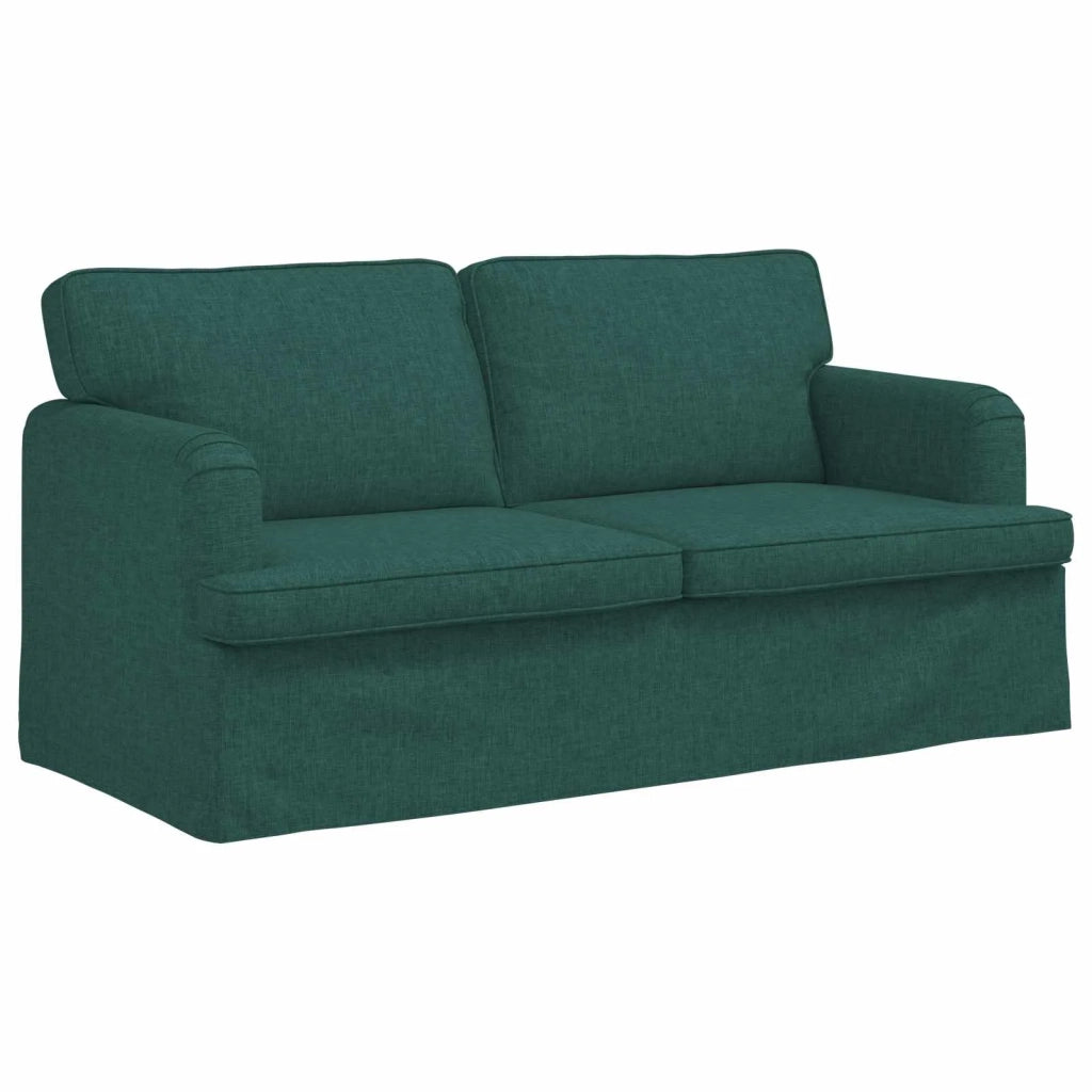 Divano 2 pcs Verde Scuro 162 x 80 x 85 cm Tessuto