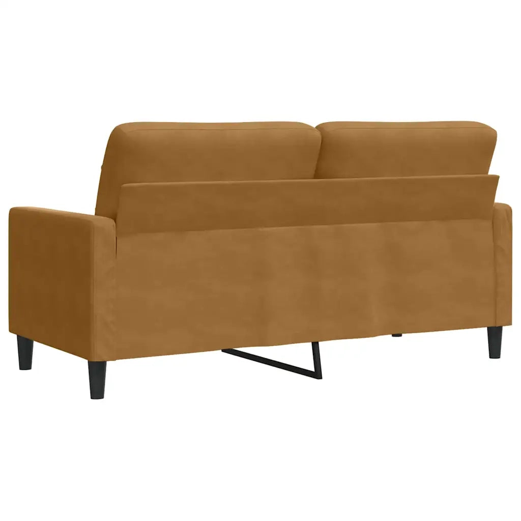 Divano | Divano da soggiorno | Sofa a 2 Posti Marrone 140 cm in Velluto