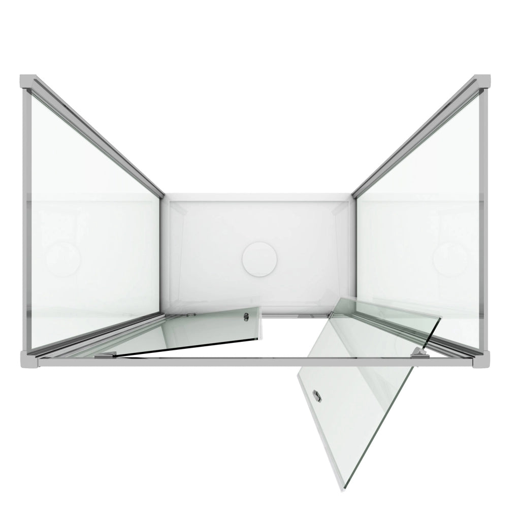 Box Doccia 3 lati 80x100x80 CM H185 trasparente mod. Sintesi Trio 2 Ante