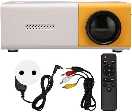 Proiettore Mini 1080P HiFi Rapporto Schermo 4-3 Interfaccia Multimediali HD Proiettore Portatile Con Alimentatore Esterno.