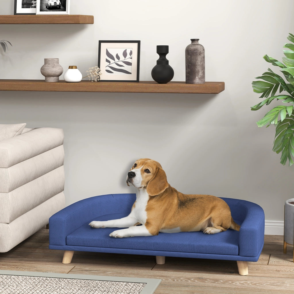 Cuccia per Cani ¨C Minimal ¨C Legno, 98x67x25 cm, Blu
