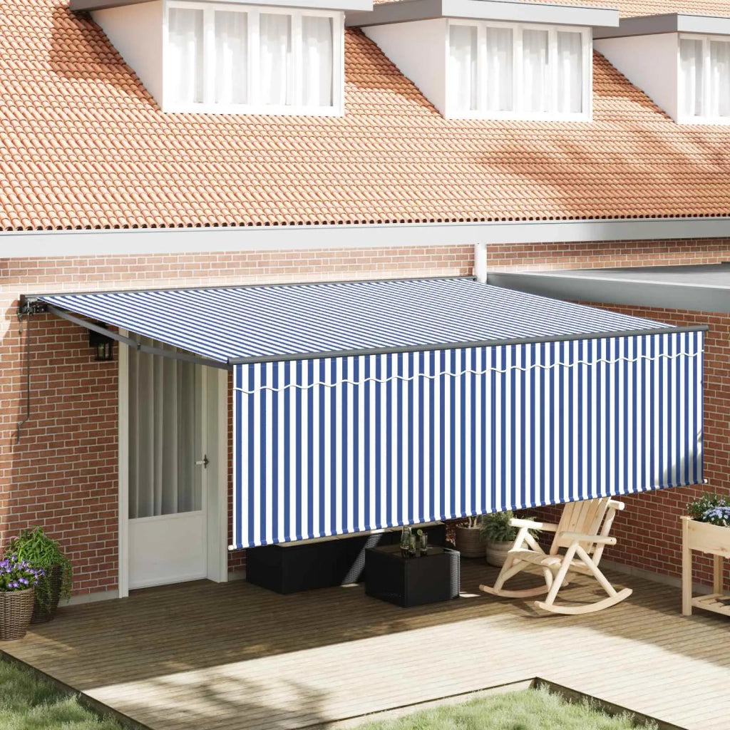 Tenda Retrattile Blu e Bianco 400 × 300 cm 3330854