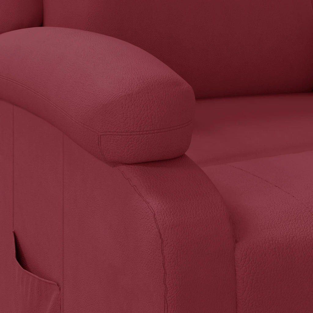 Poltrona Reclinabile Rosso Vino in Similpelle 340173