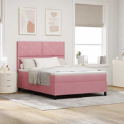 Letto a molle con testiera Rosa 140 x 190 cm Velluto 3339901