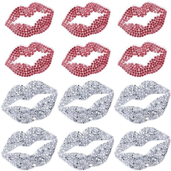 12 pezzi di Strass per labbra - Decorazioni per abbigliamento e accessori