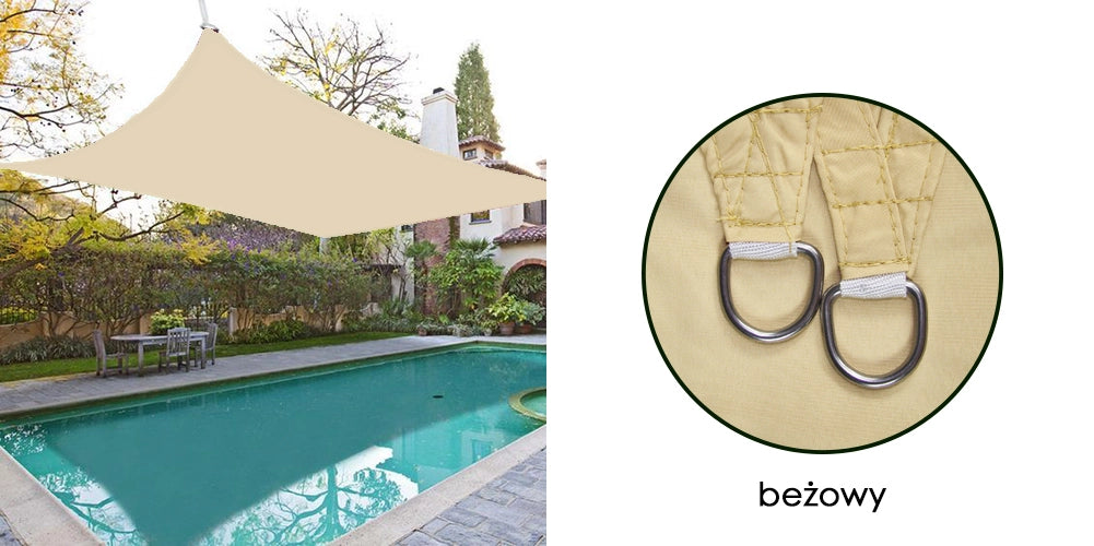 AIO FACTORY Vela ombreggiante impermeabile 4x3 m Beige - Soluzione per ombrelloni da giardino