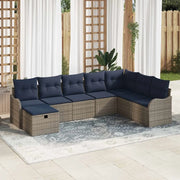 Set di divani con cuscino Grigio e Blu Navy polyrattan 3359034