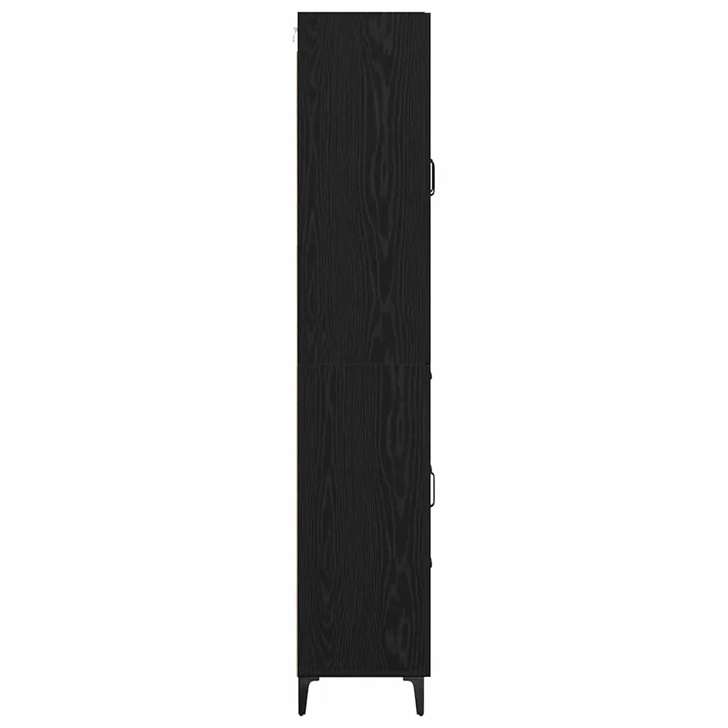 Credenza Rovere Nero 69,5 x 34 x 180 cm Legno multistrato 3416082