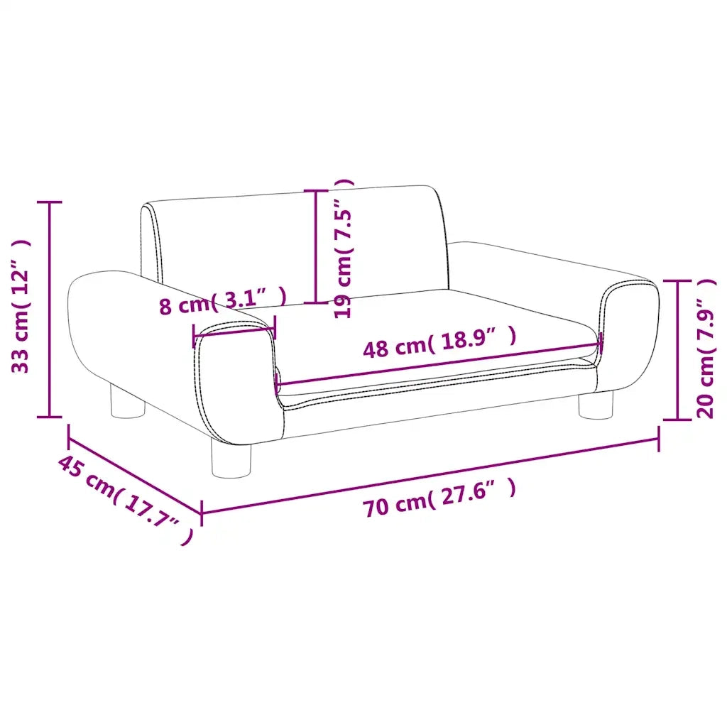 Divano per Bambini-Sofa-Divanetto Marrone 70x45x33 cm in Velluto