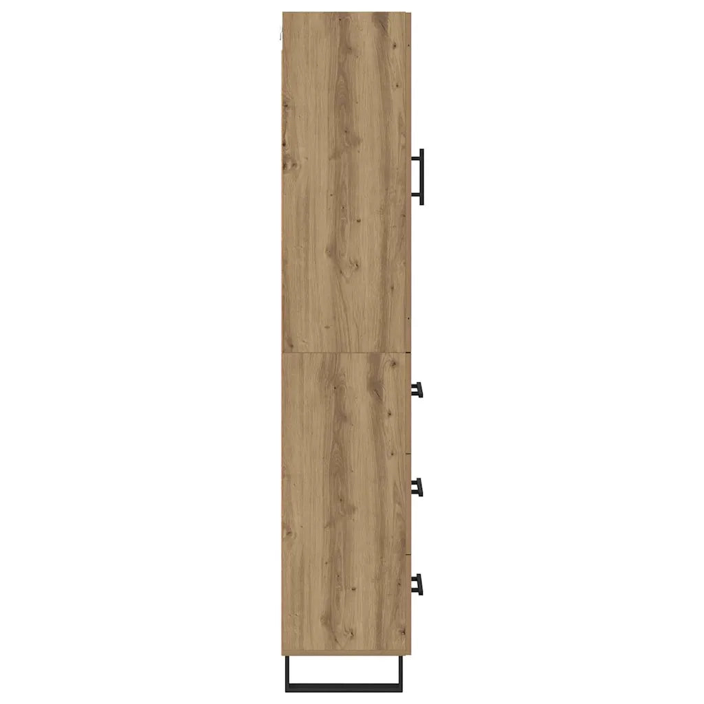 Credenza con Cassetto-Buffet-Armadio da cucina Rovere artigianale 69,5 x 34 x 180 cm 863660