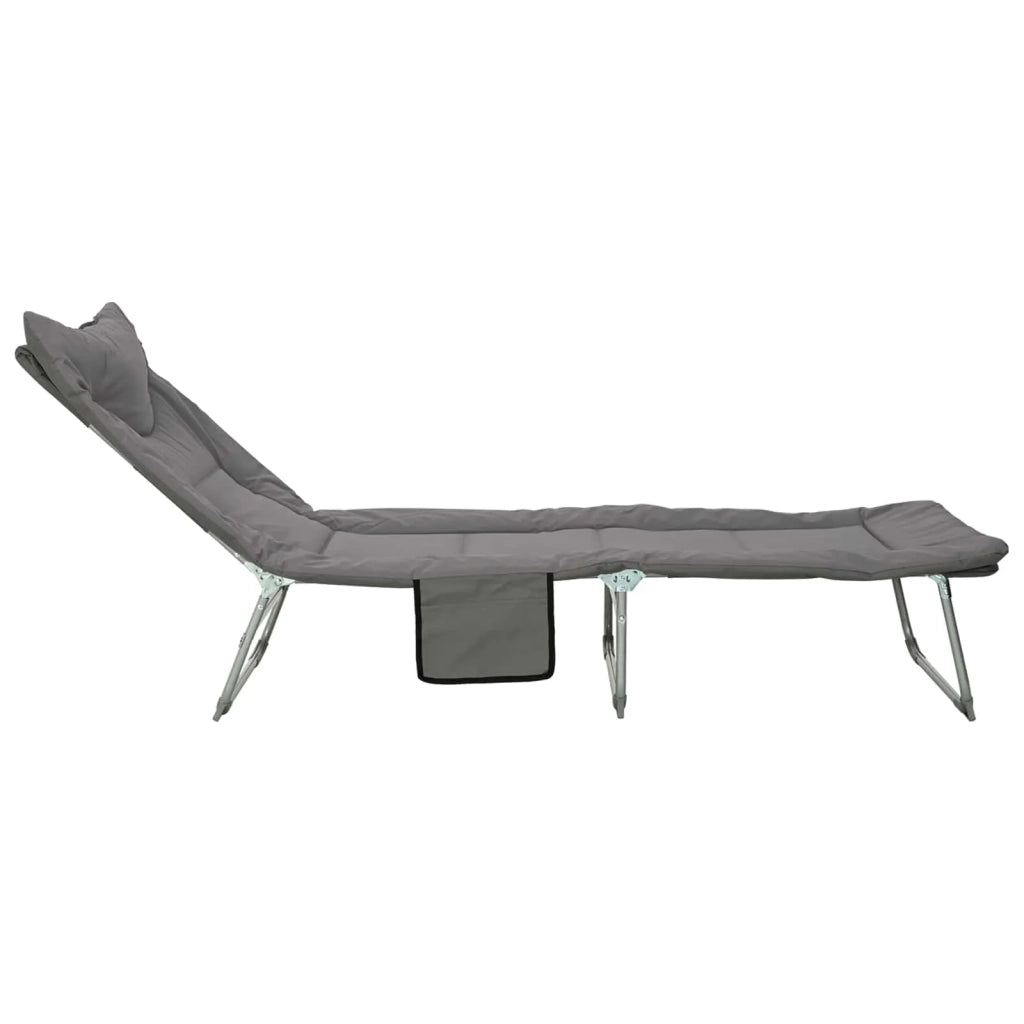 Lettino prendisole pieghevole con cuscino 2 pcs Antracite 42032387