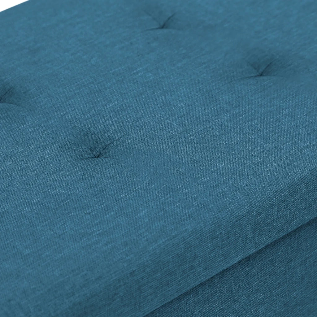 IDMarket - Panca con gambe 76 cm in tessuto blu anatra