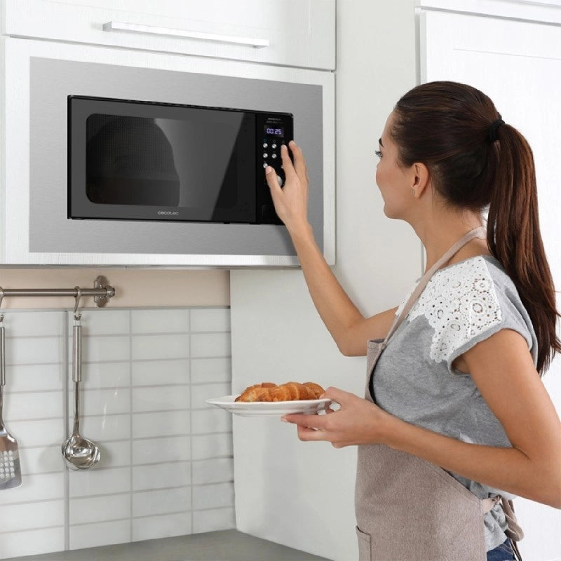 CECOTEC 01380 - Microonde da incasso GrandHeat 2000 Built-In Steel Black