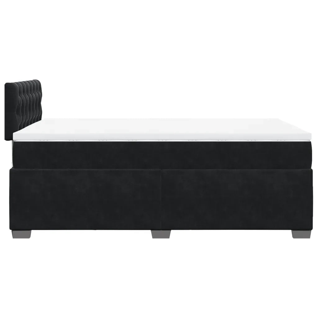 Giroletto a Molle con Materasso Nero 120x190 cm in Velluto 3286266