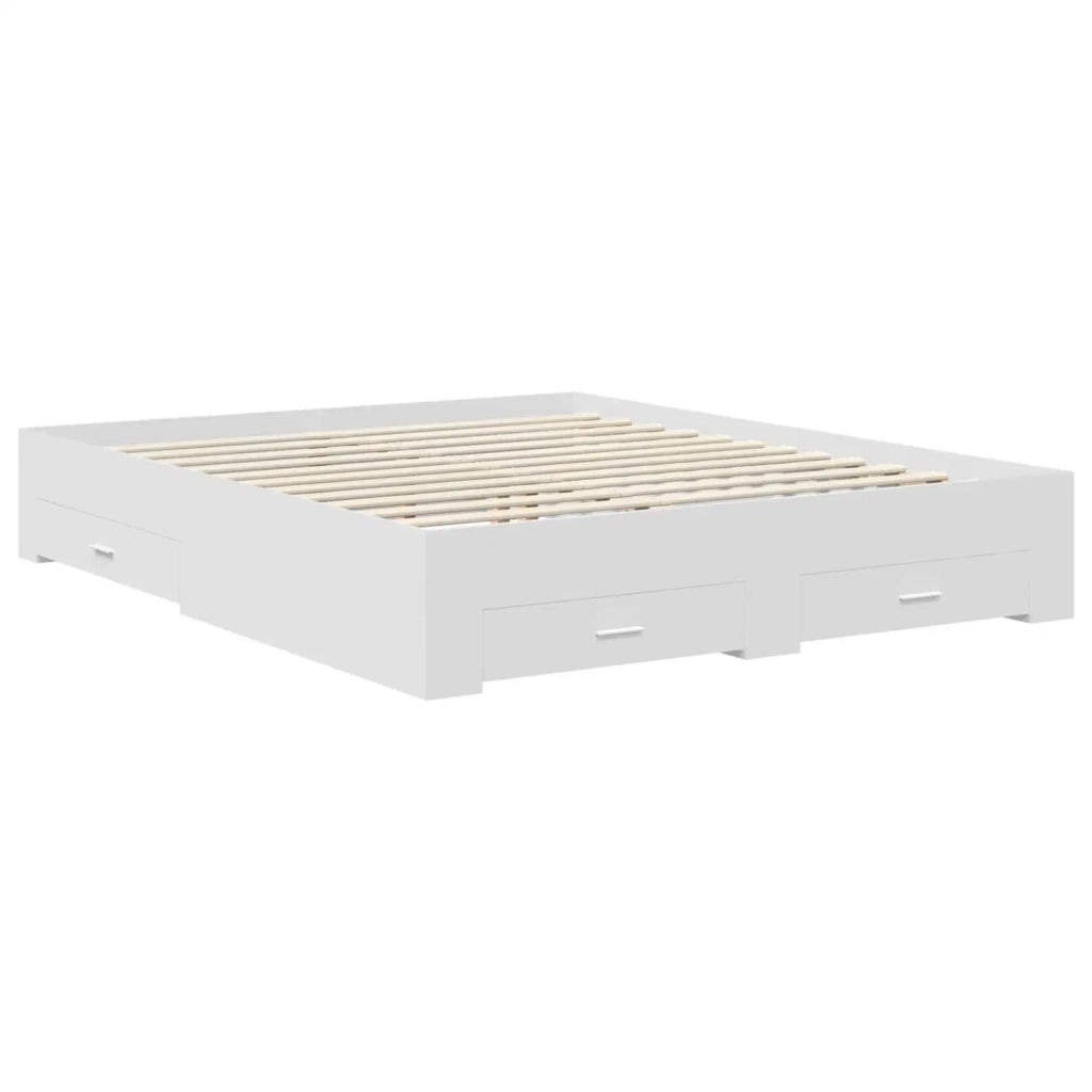 Struttura del letto Bianco 160 x 200 cm Legno multistrato 3409966