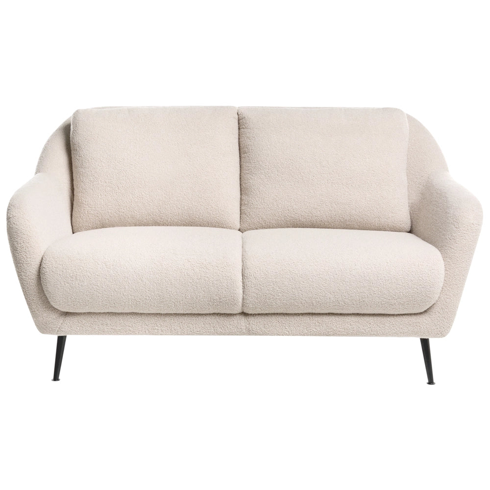 Set di divani a 3 posti boucle beige Gambe nere in ferro con braccioli Seduta spessa Stile moderno Soggiorno
