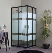 Box doccia scorrevole 100x80 nero opaco
