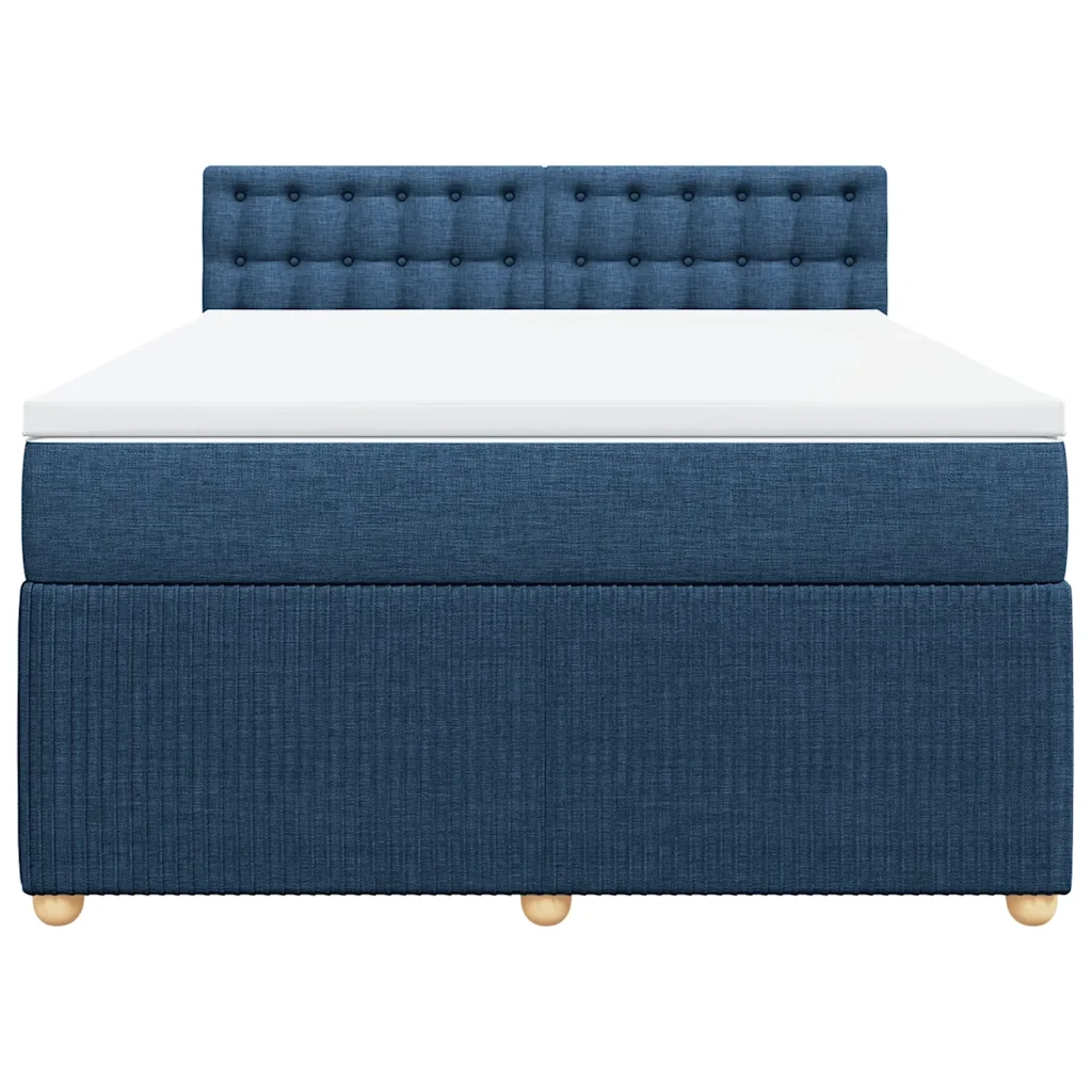 Giroletto a Molle con Materasso Blu 140x190 cm in Tessuto