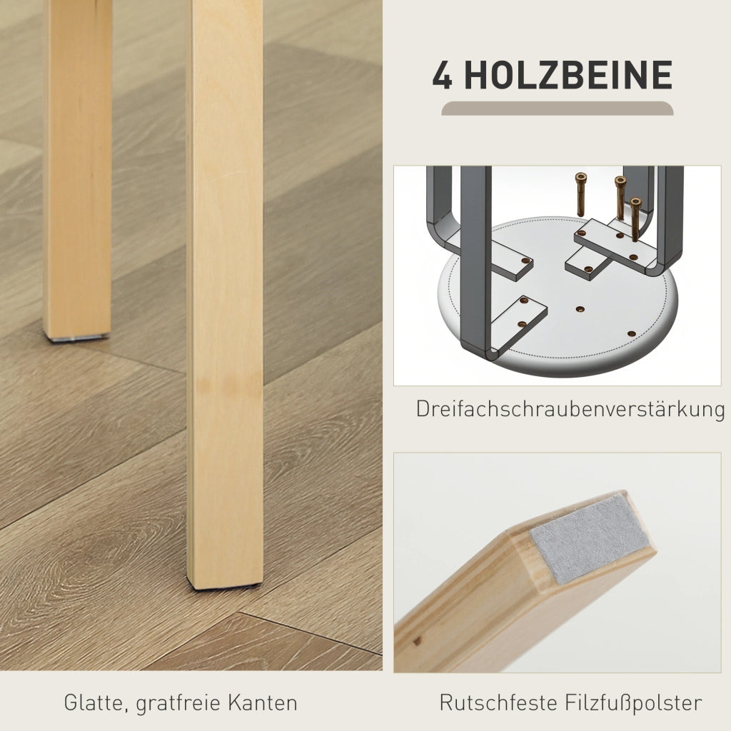Pouf Imbottiti Imbottito 4 Pezzi ¨C Minimal ¨C Marrone Legno