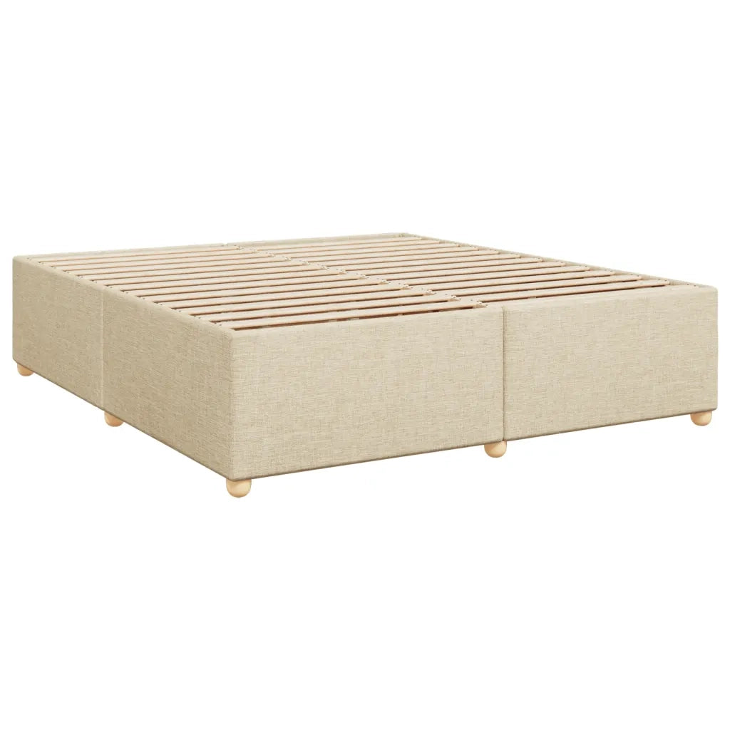 Giroletto a Molle con Materasso Crema 200x200 cm in Tessuto 3289085