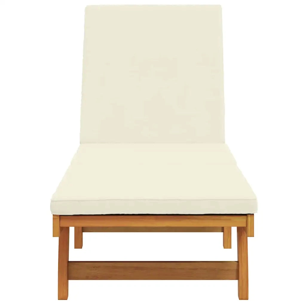 Lettino da sole Marrone e Crema 199 x 63 x 85 cm 4105535