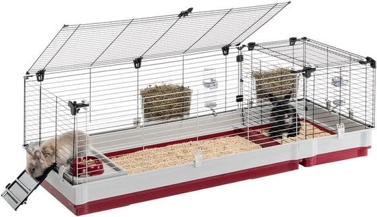 Casa per Roditori con Accessori - Apribile e Modulare - 120 x 60 x 50 CM - Modello 140 PLUS