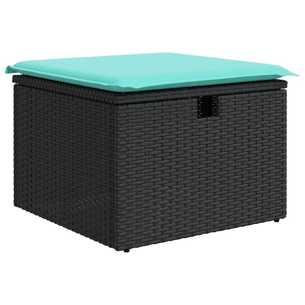 Set Divani da Giardino con Cuscini 8 pz Nero in Polyrattan 3326047