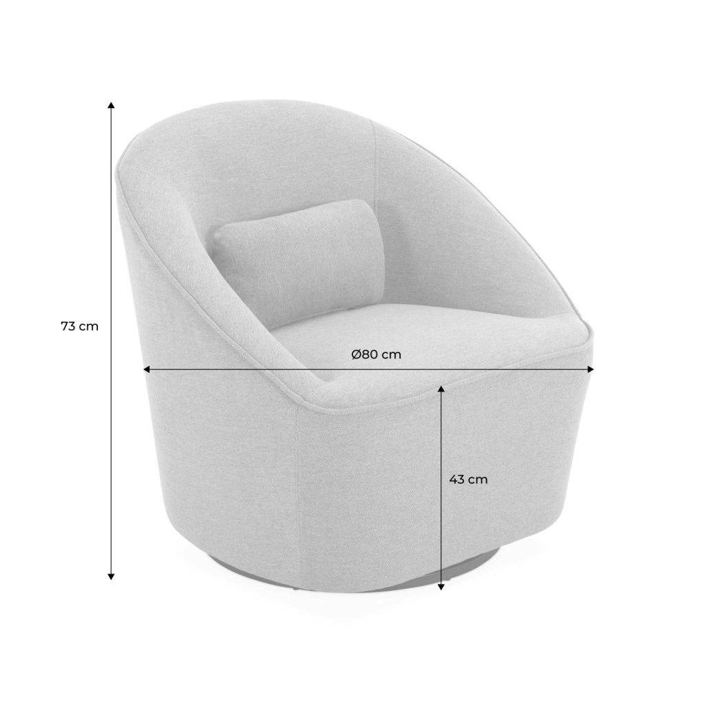 Poltrona girevole 360° con cuscino, grigio scuro
