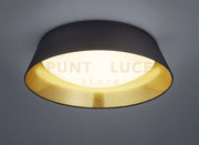 PONTS PLAFONIERA LED 18W 2000lm, 3000K DIFFUSORE METACRILATO BIANCO CON PARALUME NERO INTERNO ORO D.45CM