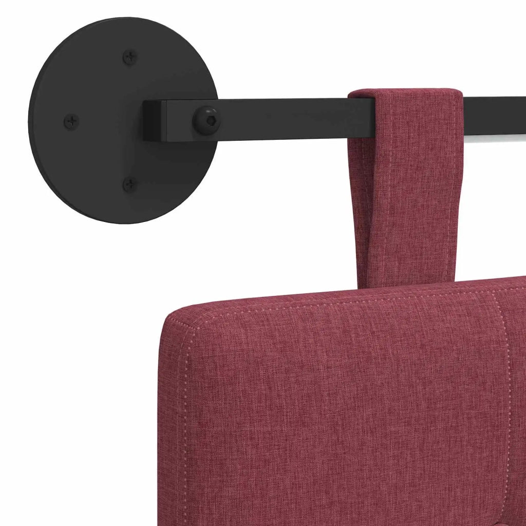 Testiera | Testata sospesa Con luce LED Rosso Vino Tessuto