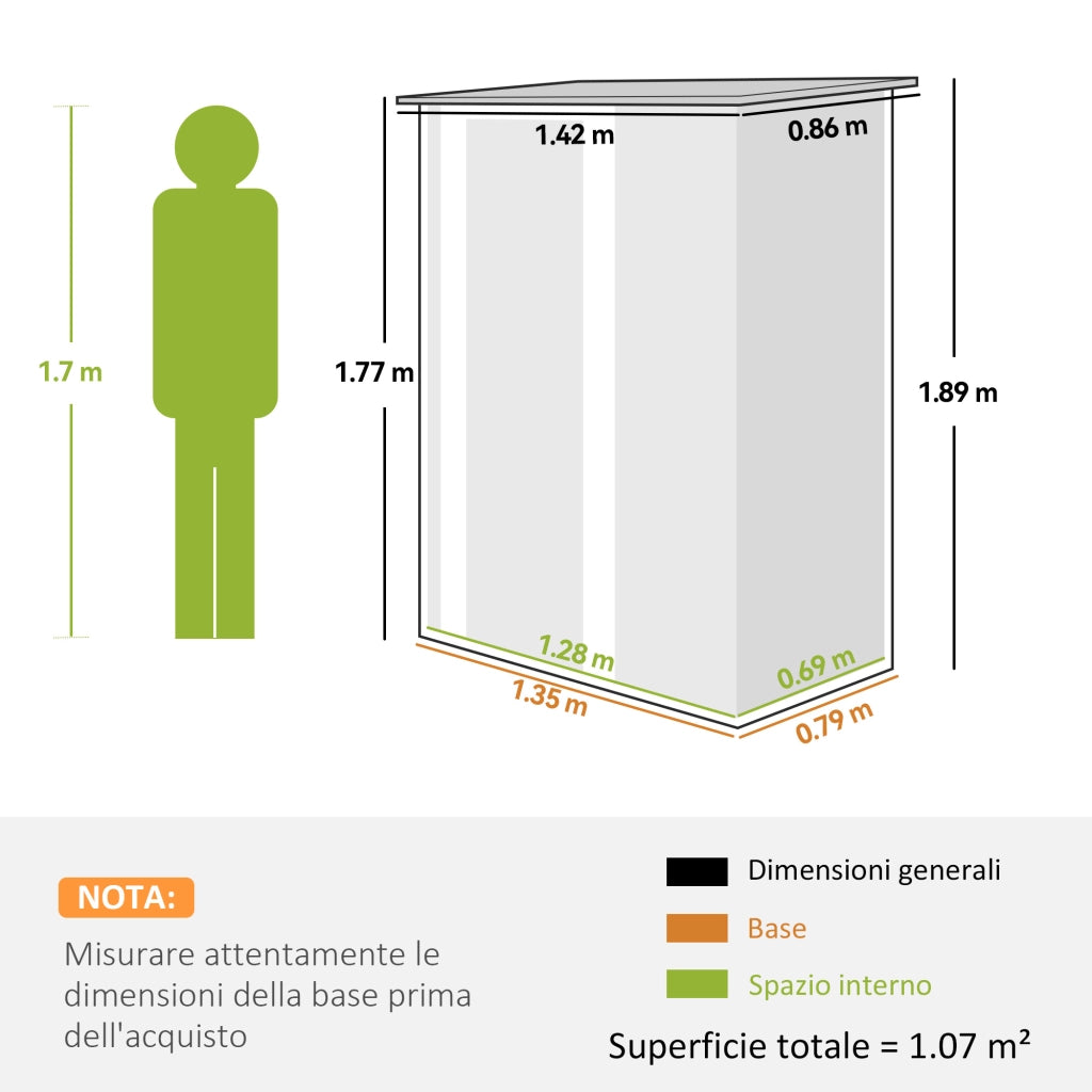 Capanno Attrezzi ¨C Minimal ¨C Legno 142x86x189 cm
