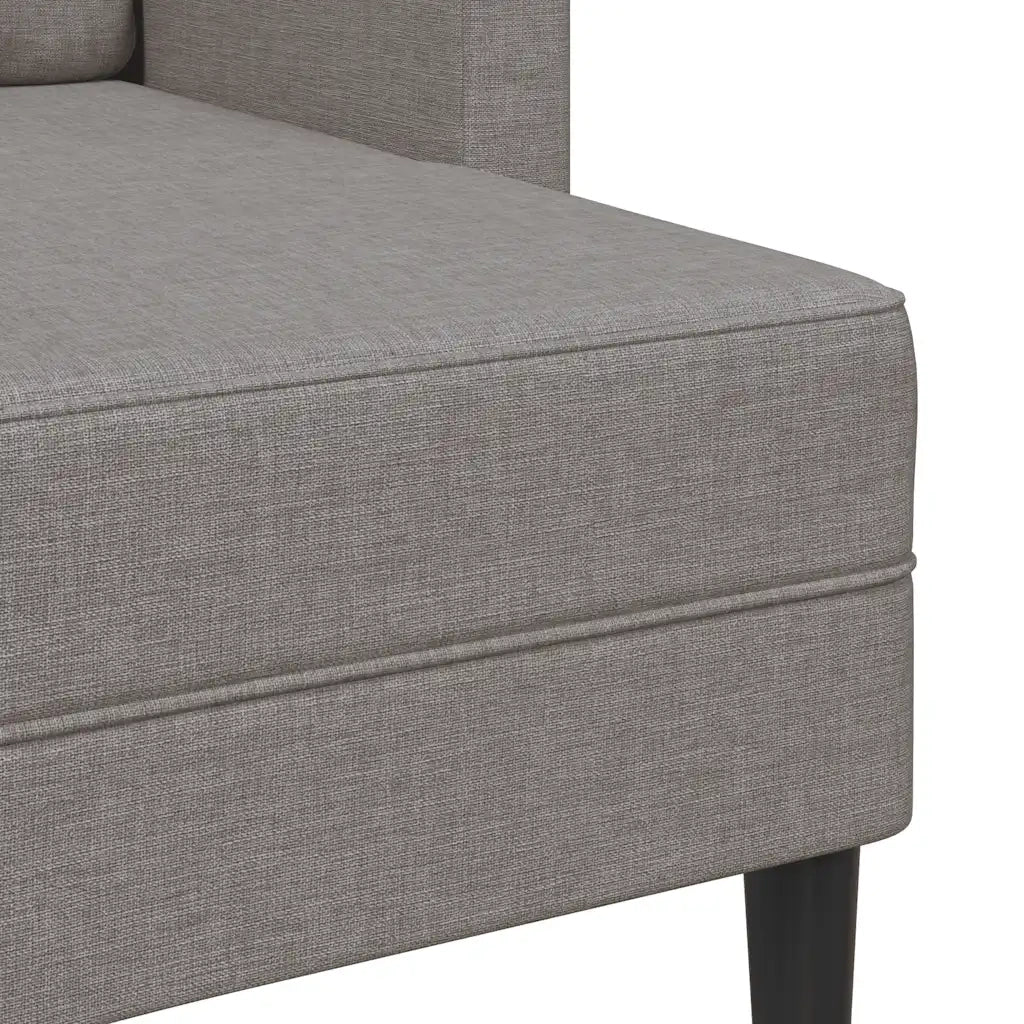Divano 2 Posti con Chaise a L Tortora 125 cm in Tessuto 4107064