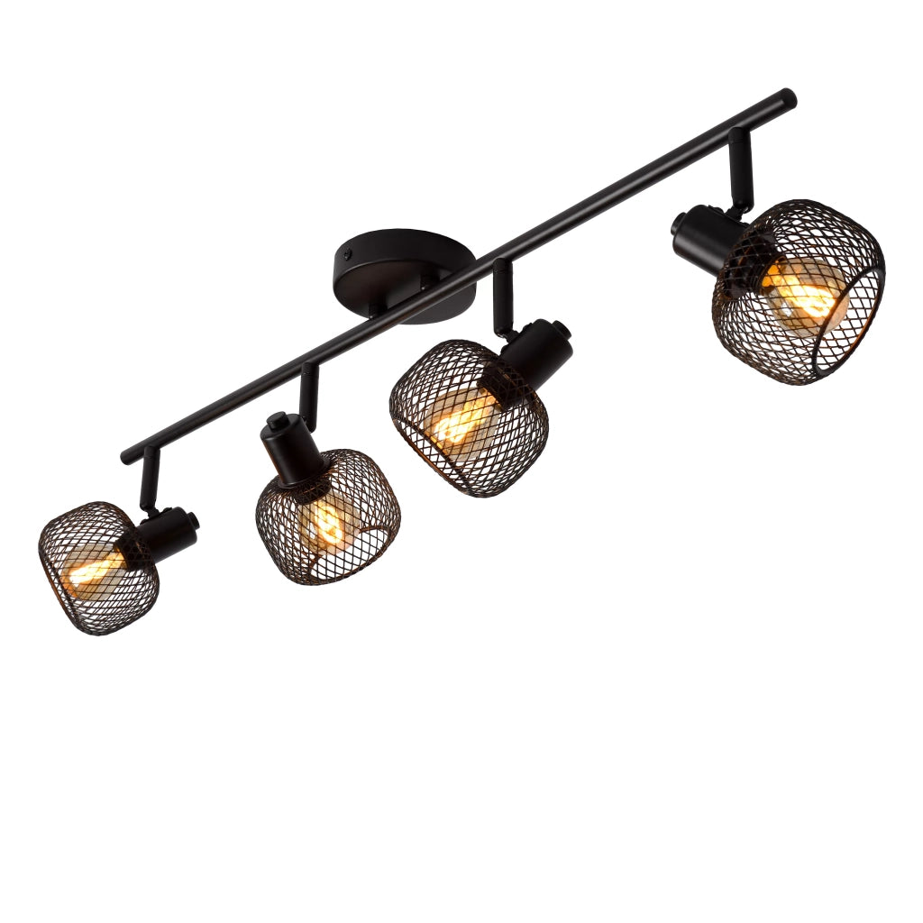 Plafoniera loft Maren 4 faretti nera 76cm E14 Lucide