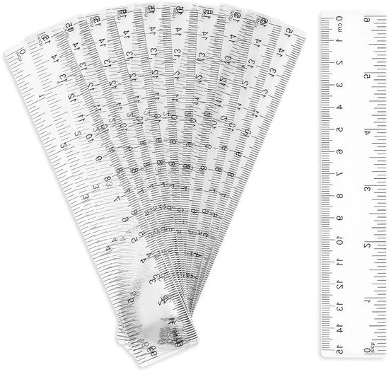 Liniale in plastica trasparente da 10 pezzi - 6 pollici - per studenti, bambini della scuola.