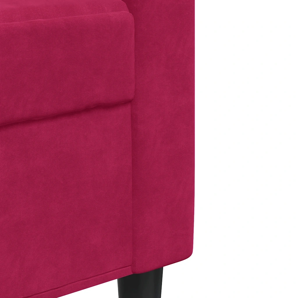 Divano a 3 Posti Rosso Vino 180 cm in Velluto 4007638