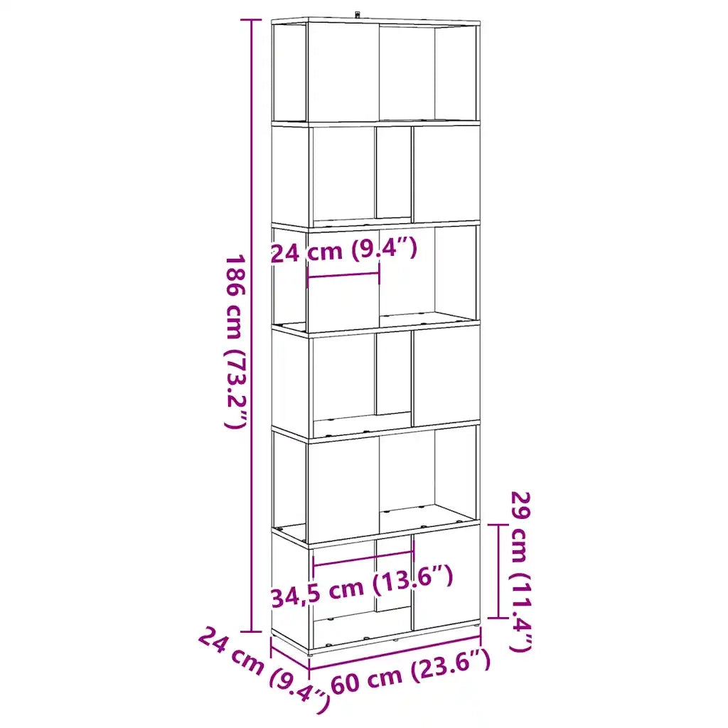 Libreria/Divisorio Stanza Legno Antico 60x24x186 cm 856730