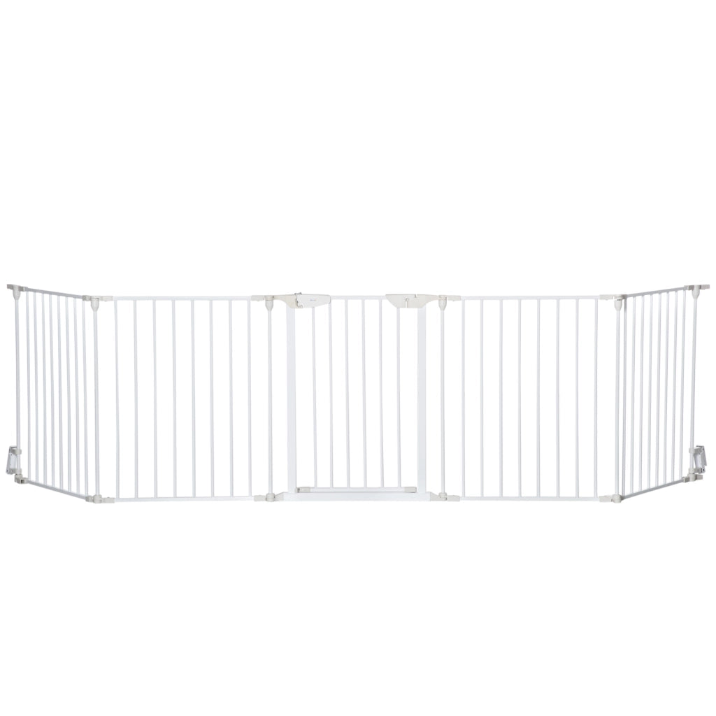 Cancello per Cani Regolabile Pieghevole ¨C Minimal ¨C Bianco 300x74.5 cm