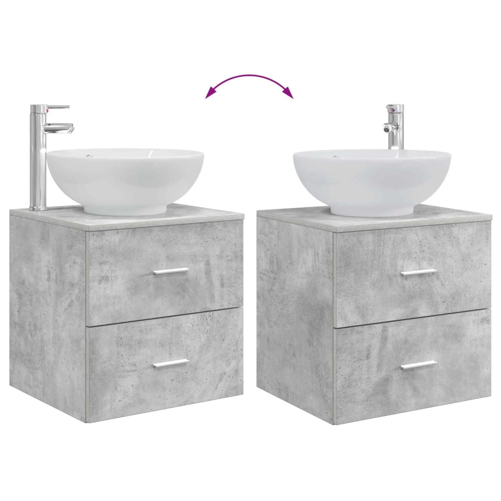Mobile Lavabo da Parete Grigio Cemento 49,5 x 44,5 x 66,5 cm 890305