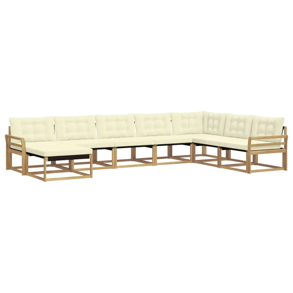 Set di divani da esterno 8 pz Bianco e Crema 3388972