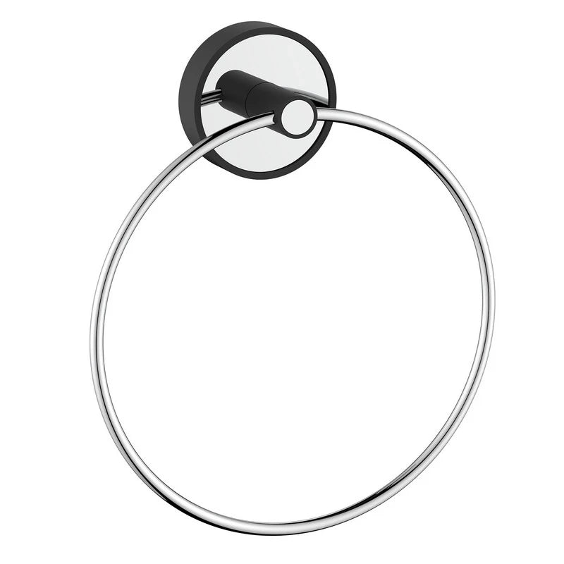 Porta salviette nero e cromato ad anello – Serie Future