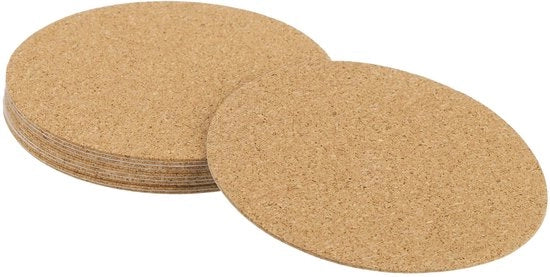 90mm (3,54") ronde supporti di cork, 1 mm spessore, per servizio, 8 pezzi